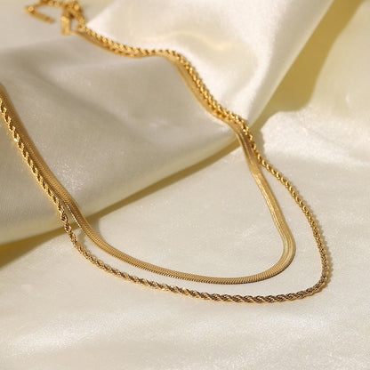 Yulia Gold-Layer-Halskette mit doppeltem Glied – schick und trendig | Beckers Amsterdam