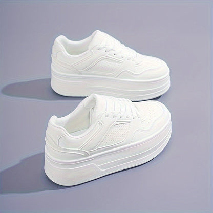 Enya | Baskets Tendance Femme Blanches à Semelle Plateforme – Confort & Style