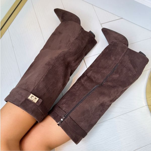 Celeste Tall Boot™ – Elegant Knee-High Boot with Block Heel and Flap Detail | Becker's Amsterdam