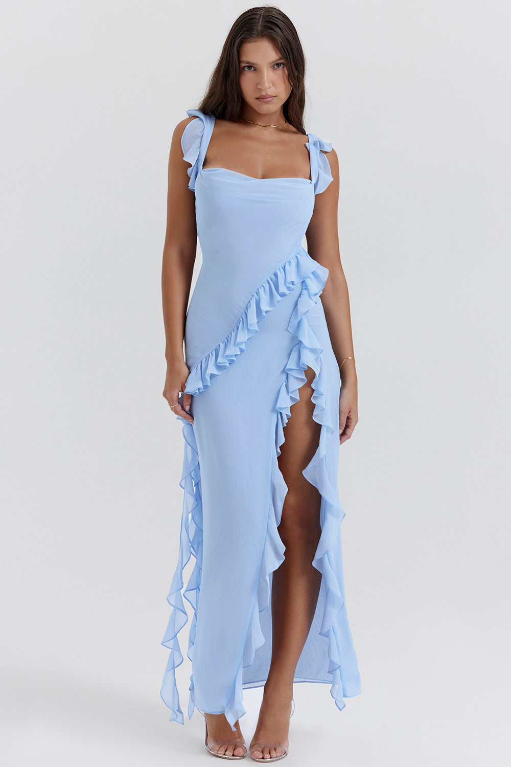 Étoile Ruffle Chic Dress™ – Trendy Ruffle Maxi Dress Women | Becker's Amsterdam