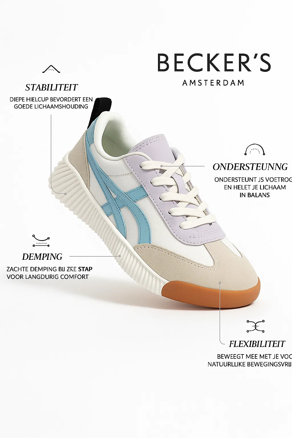 Lina Orthopedic Sneakers™ – Comfortable Women's Walking Shoes | Becker's Amsterdam