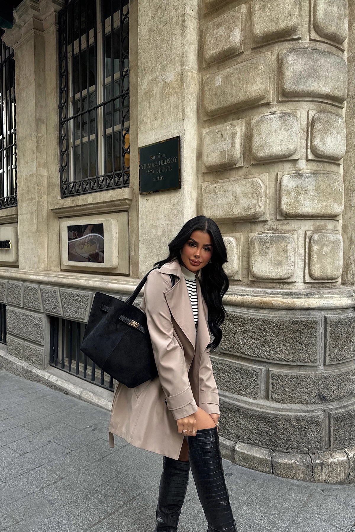 Trench-Coat ClassicWool pour Femme - Manteau en Mélange de Laine, Manteau élégant et Chaud pour l'automne et l'hiver