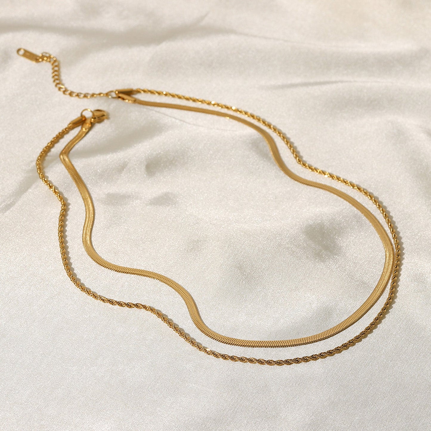 Yulia Gold-Layer-Halskette mit doppeltem Glied – schick und trendig | Beckers Amsterdam