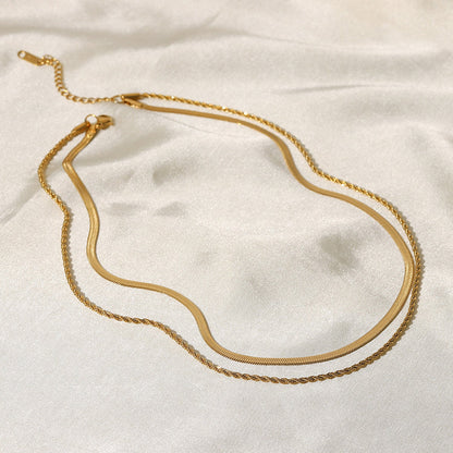 Yulia Gold-Layer-Halskette mit doppeltem Glied – schick und trendig | Beckers Amsterdam