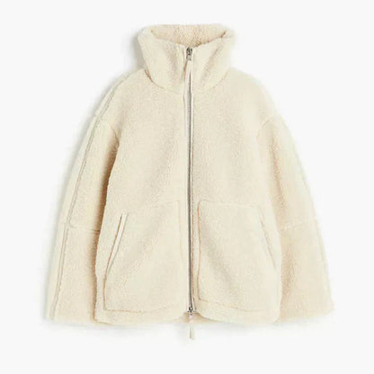 Celeste Luxe Teddy Giacca - Stile di shearling oversize con colletto e rits elevati | Becker Amsterdam