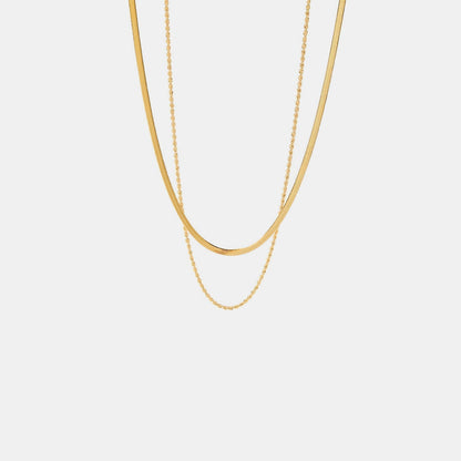 Yulia Gold-Layer-Halskette mit doppeltem Glied – schick und trendig | Beckers Amsterdam