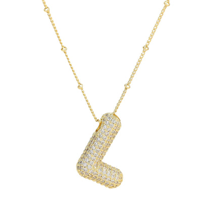 Stella Initial Spark Necklace - Letter hanger with sparkling stones | Becker’s Amsterdam