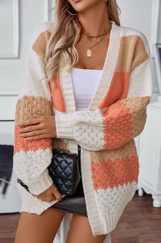 knitted cardigan with cheerful stripes