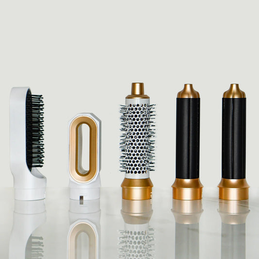 Curly Style Pro 5‑in‑1 haarstyler met diverse opzetstukken: krultang, gladmakende borstel en föhn | Becker’s Amsterdam