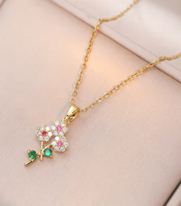Becker's Amsterdam™ - Corfu Zirkonia Goudkleurige Bloemenketting