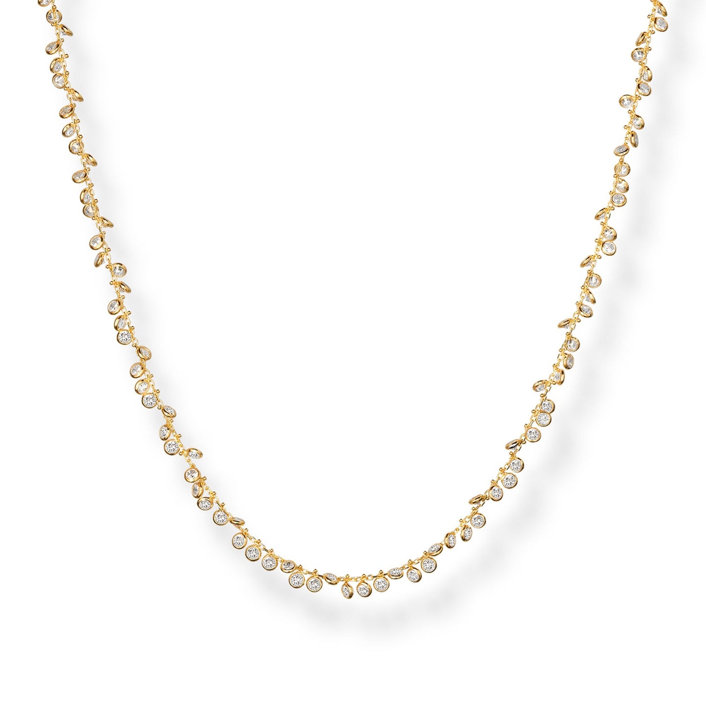 Feestelijke CZ druppel ketting voor dames – Éclat Cascade Necklace