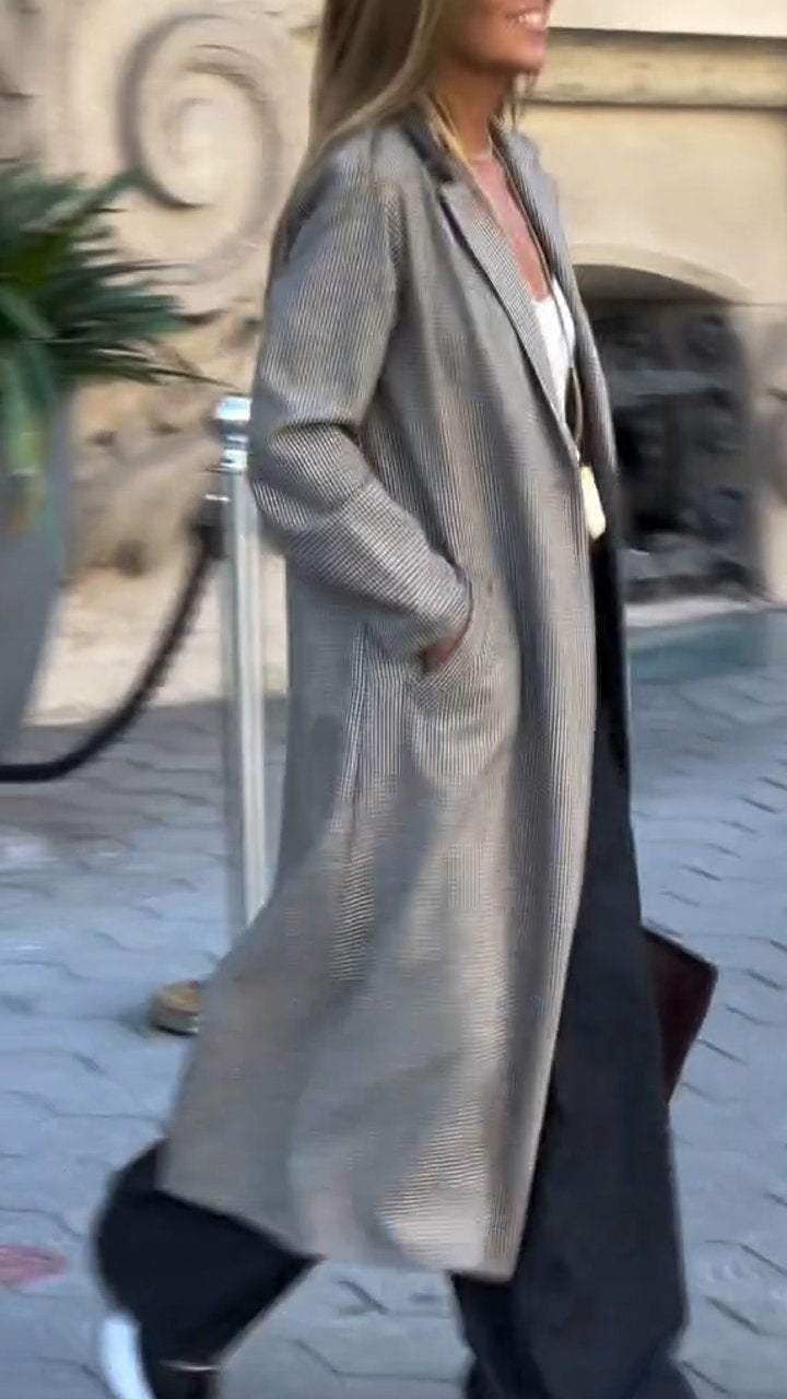 Kira Longline-Mantel – Langer Damenmantel mit elegantem Schnitt | Schick und warm 