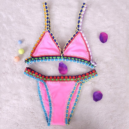 Set di triangoli all'uncinetto Boho - Bikinitop all'uncinetto e slip a bassa vita | Becker Amsterdam