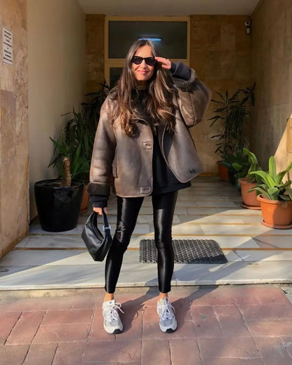 Lara Faux Leather Jacket | Women's Faux Leather Jacket – Modern &amp; Trendy