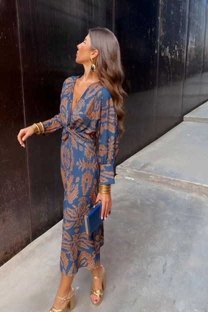 Oksana elegantes Midikleid mit Blumendruck und Twist-Detail von Becker's Amsterdam