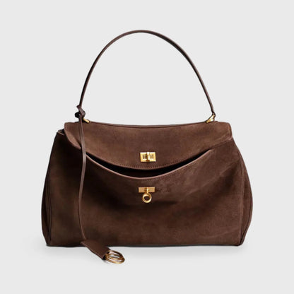 Bolso de hombro Orélisse: aspecto de ante de lujo y elegancia atemporal | El Ámsterdam de Becker