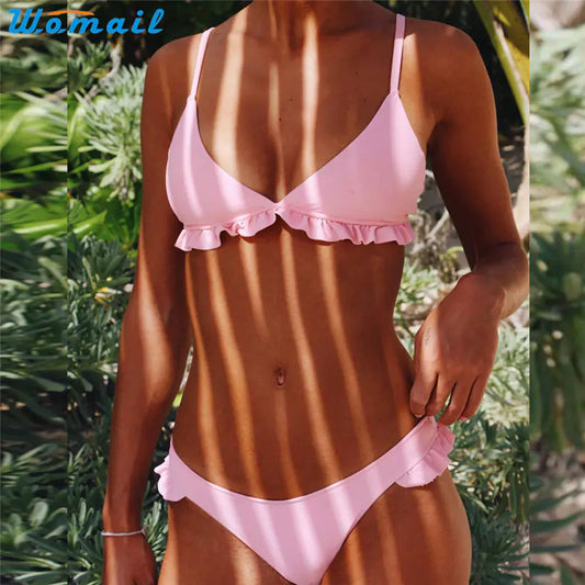 Roze gekreukte bikini set Beckers Amsterdam