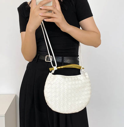 Becker's Amsterdam™- Vevd Elegant White Handbag – Woven Elegant White Dinner Date Handbag