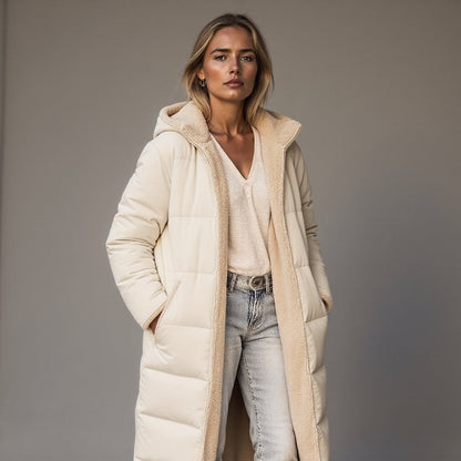 Nova™ Cozy Fleece – stijlvolle witte fleece jas voor dames