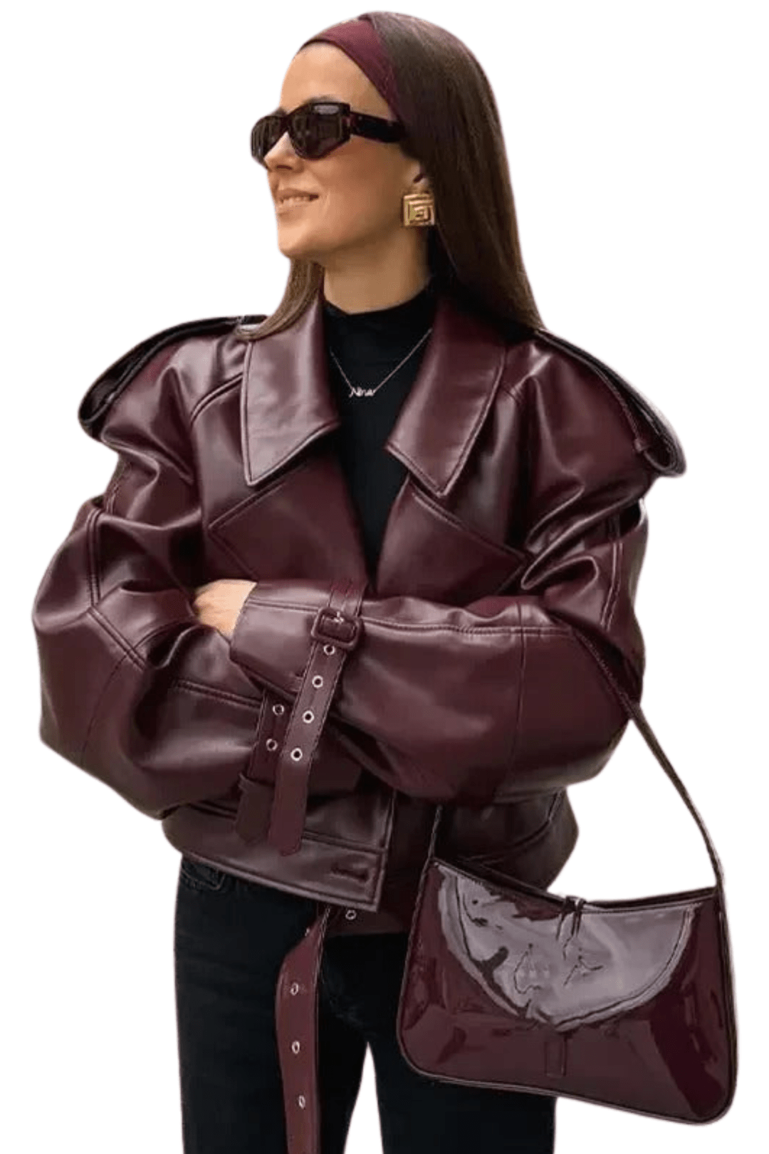 Lina™ Leather Autumn Jacket – Luxurious Women's Jacket with a Timeless Design | Becker's Amsterdam™