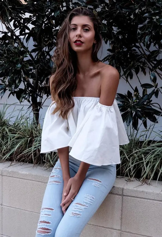 Becker's Amsterdam™ - London Off-Shoulder Rynkad Skjorta Top