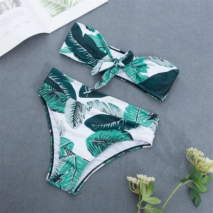 Set di bikini stampati foglia - tropicale e confortevole | Becker's Amsterdam ™