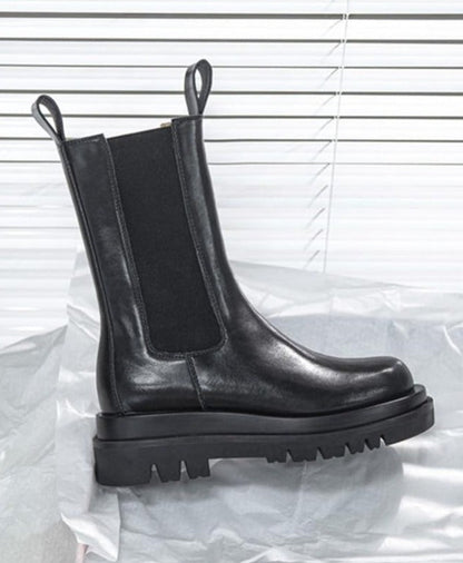 Camden Luxe Boots™ – zwarte leren dames enkellaarzen met elegante uitstraling